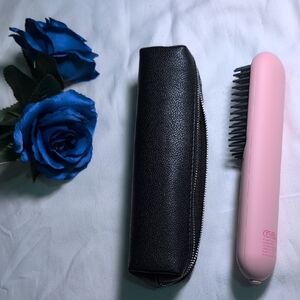 Cordless Hair Straightener Brush with Black Case